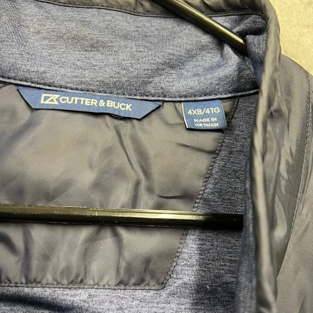 Cutter & Buck Michigan Wolverines Vest Mens 4XB Navy Blue Full Zip Hybrid 2543
